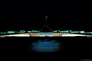 Parliament House at night, Canberra, Australian Capital Territory