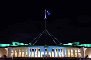 Parliament House at night, Canberra, Australian Capital Territory