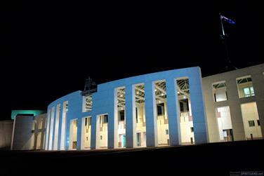 Parliament House at night, Canberra, Australian Capital Territory