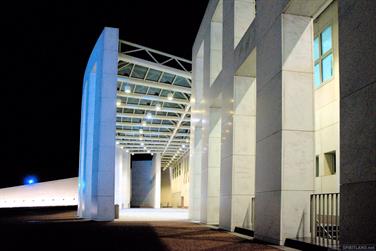 Parliament House at night, Canberra, Australian Capital Territory