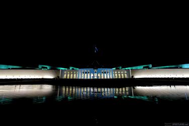 Parliament House at night, Canberra, Australian Capital Territory
