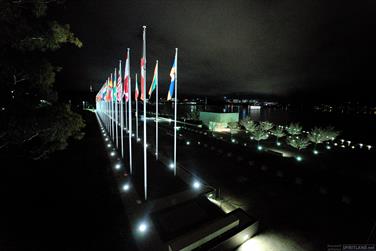 Commonwealth Place at night, Canberra, Australian Capital Territory