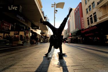 Street art, Hay Street Mall, Perth, capital city of Western Australia