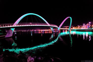 Elizabeth Quay Bridge at night, Perth, Western Australia