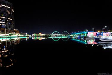 Elizabeth Quay Bridge at night, Perth, Western Australia