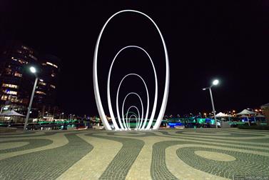 Spanda at the Elizabeth Quay at night, Perth, Western Australia